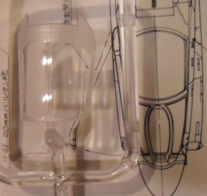 The 'mold parting' line on this Hobby Boss canopy is not in the right place to be the result of mold halves, but matches the center line used by drafters of scale drawings!