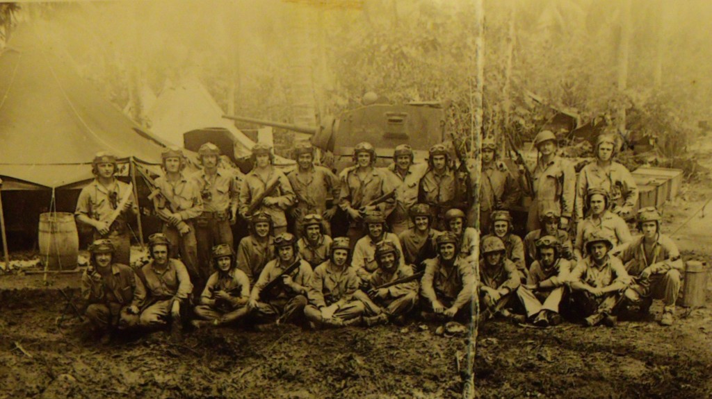 O.G. Hutchins and fellow Marines somewhere in the Pacific